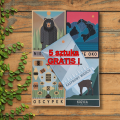 Pięć kartek pocztowych z kolorowymi, nowoczesnymi grafikami o tematyce Tatr. I czerwony napis:  piąta sztuka gratis.