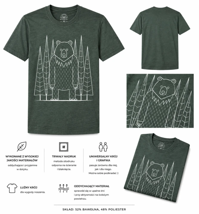 T-shirt Niedźwiedź zielony ino.png
