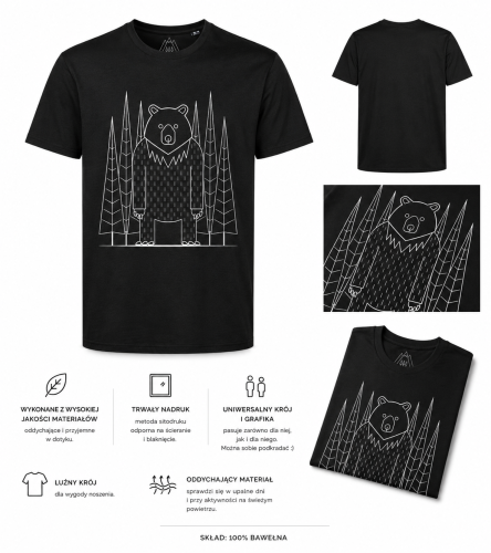 T-shirt Niedźwiedź czarny info.png