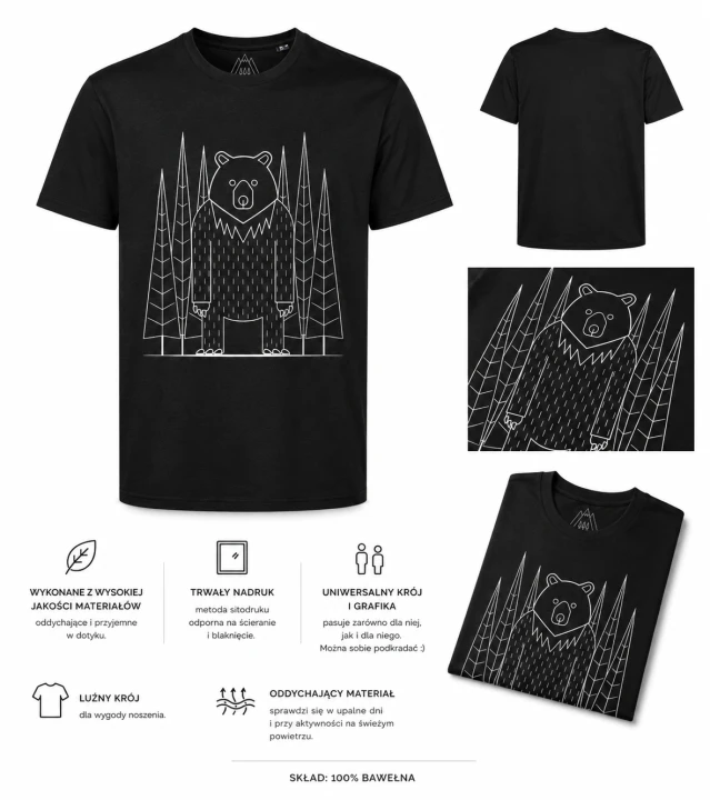 T-shirt Niedźwiedź czarny info.png