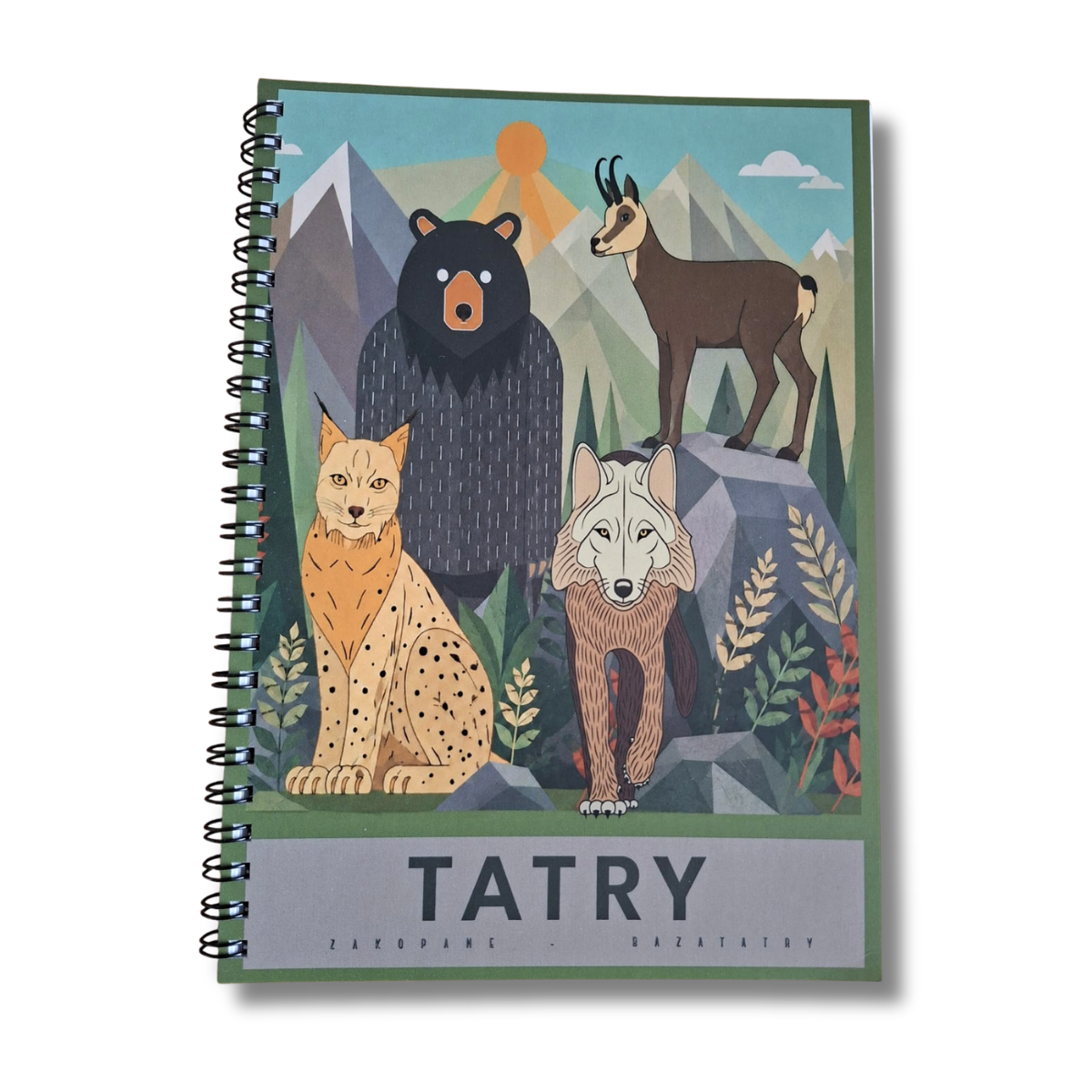 notes-tatry-zwierzeta-bazatatry.png Notes TATRY ze zwierzętami niedźwiedź wilk ryś kozica BAZATATRY